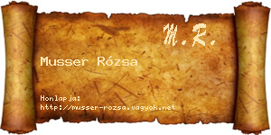 Musser Rózsa névjegykártya